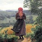 Pintura de hace 150 años que muestra a una joven usando un celular